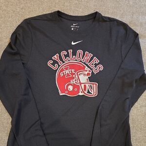 Nike Iowa State Football Team Issue Black Long Sleeve Tee